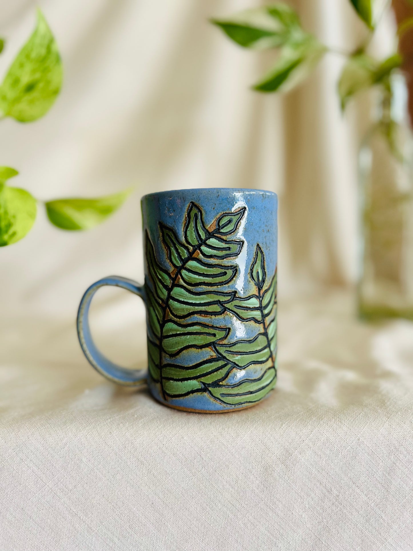 Fiddlehead Fern Mug: blue frost