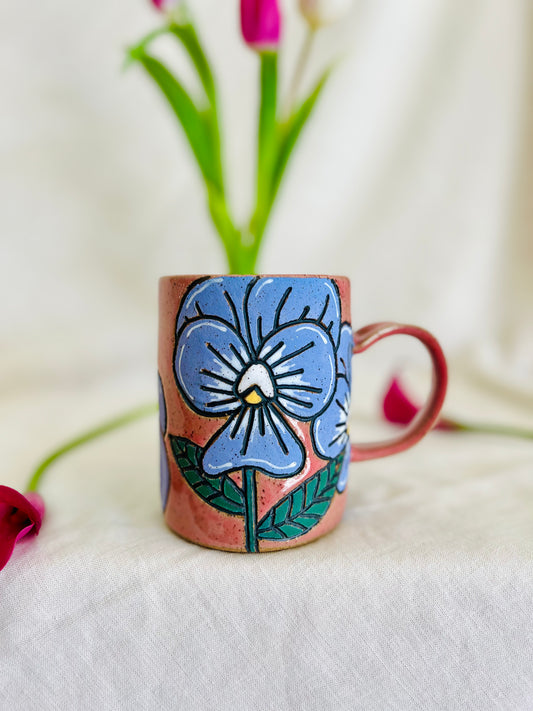 Violet Flower Mug (with stem)