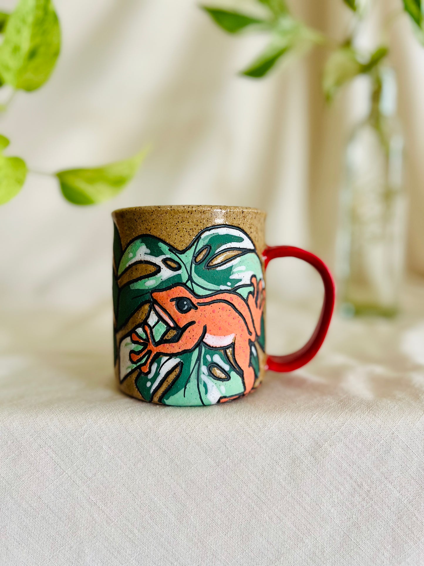Frog + Monstera Mug
