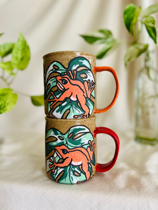 Frog + Monstera Mug