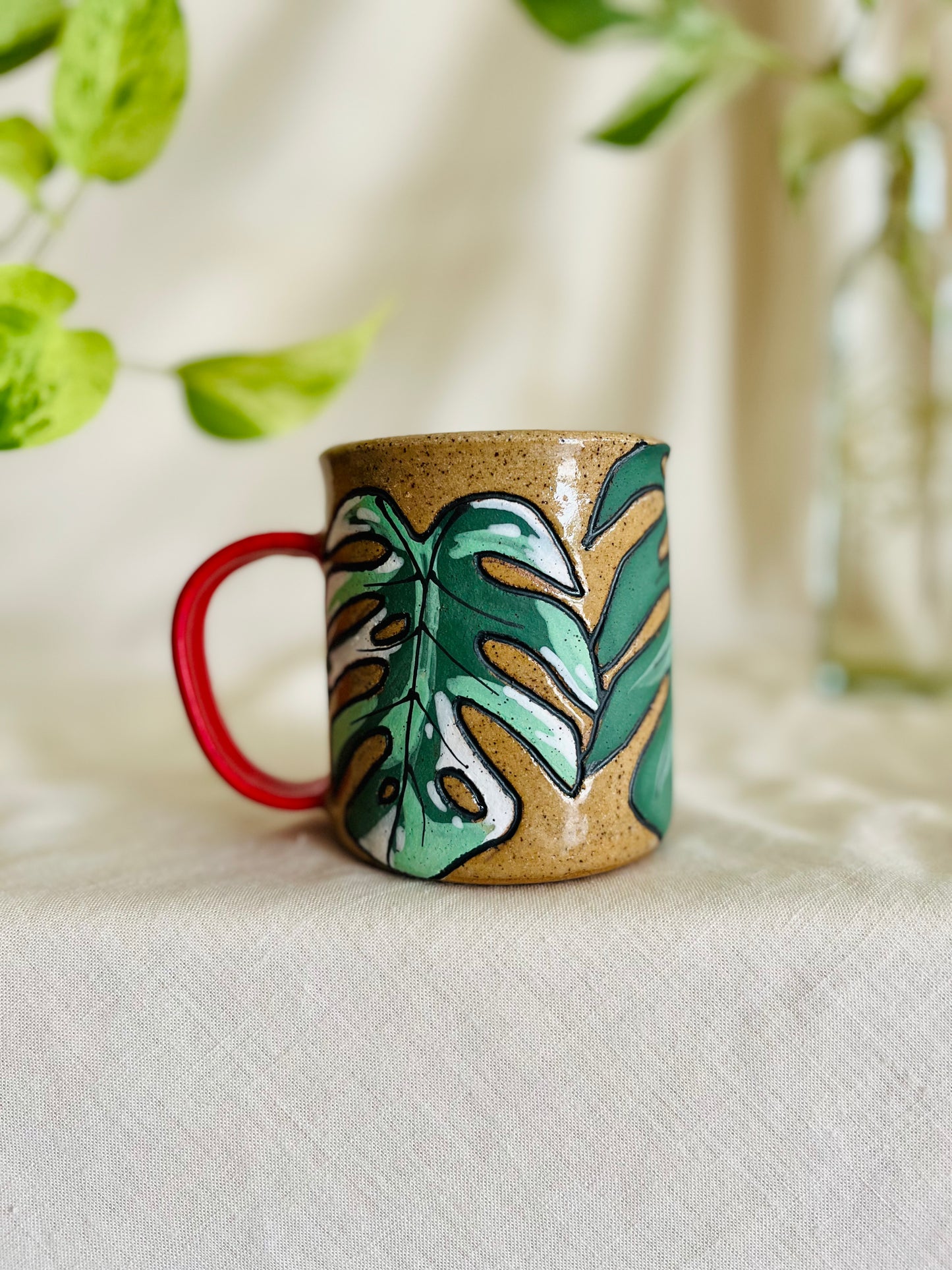 Frog + Monstera Mug
