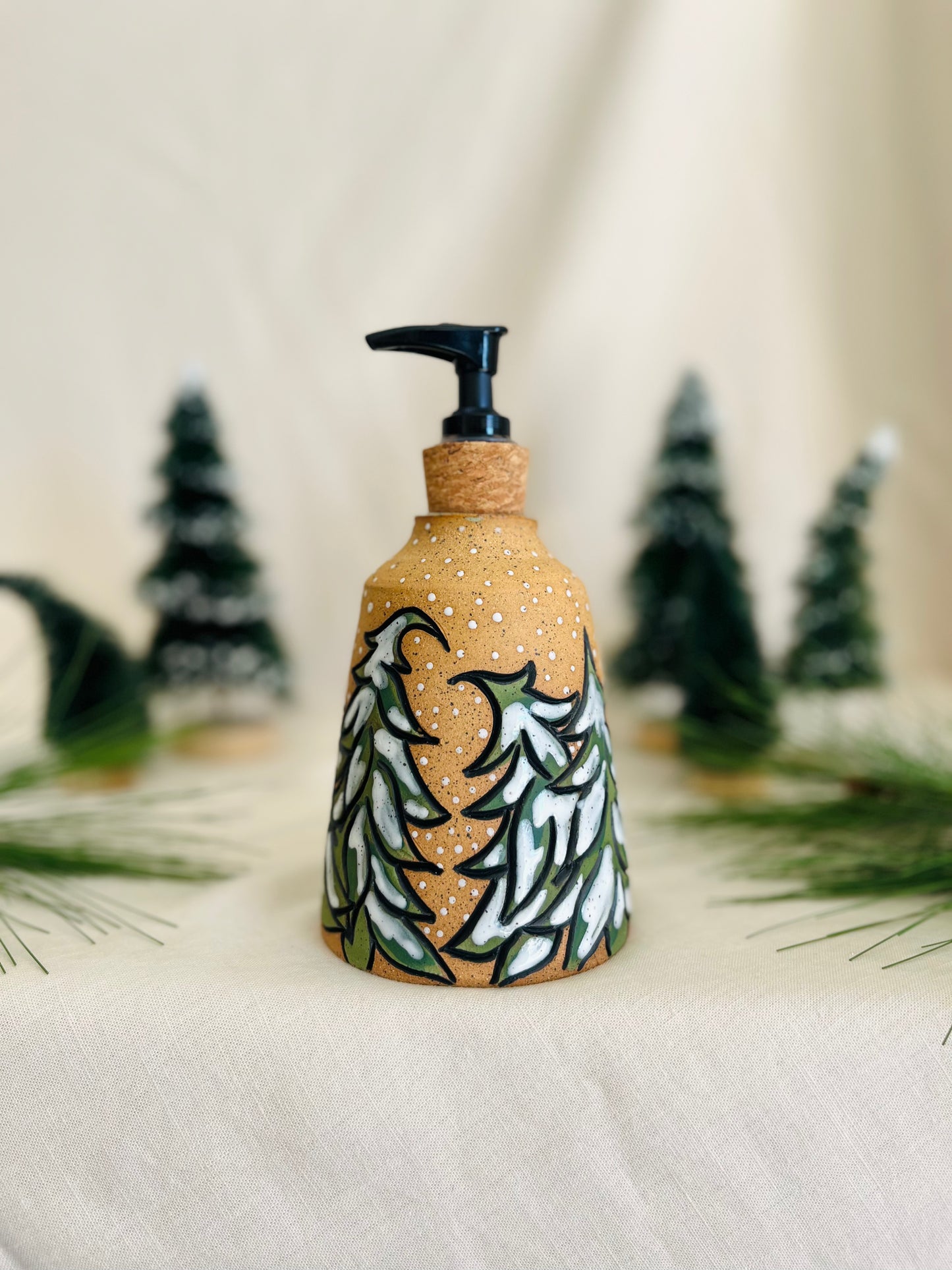 Snowy Forest Soap Dispenser