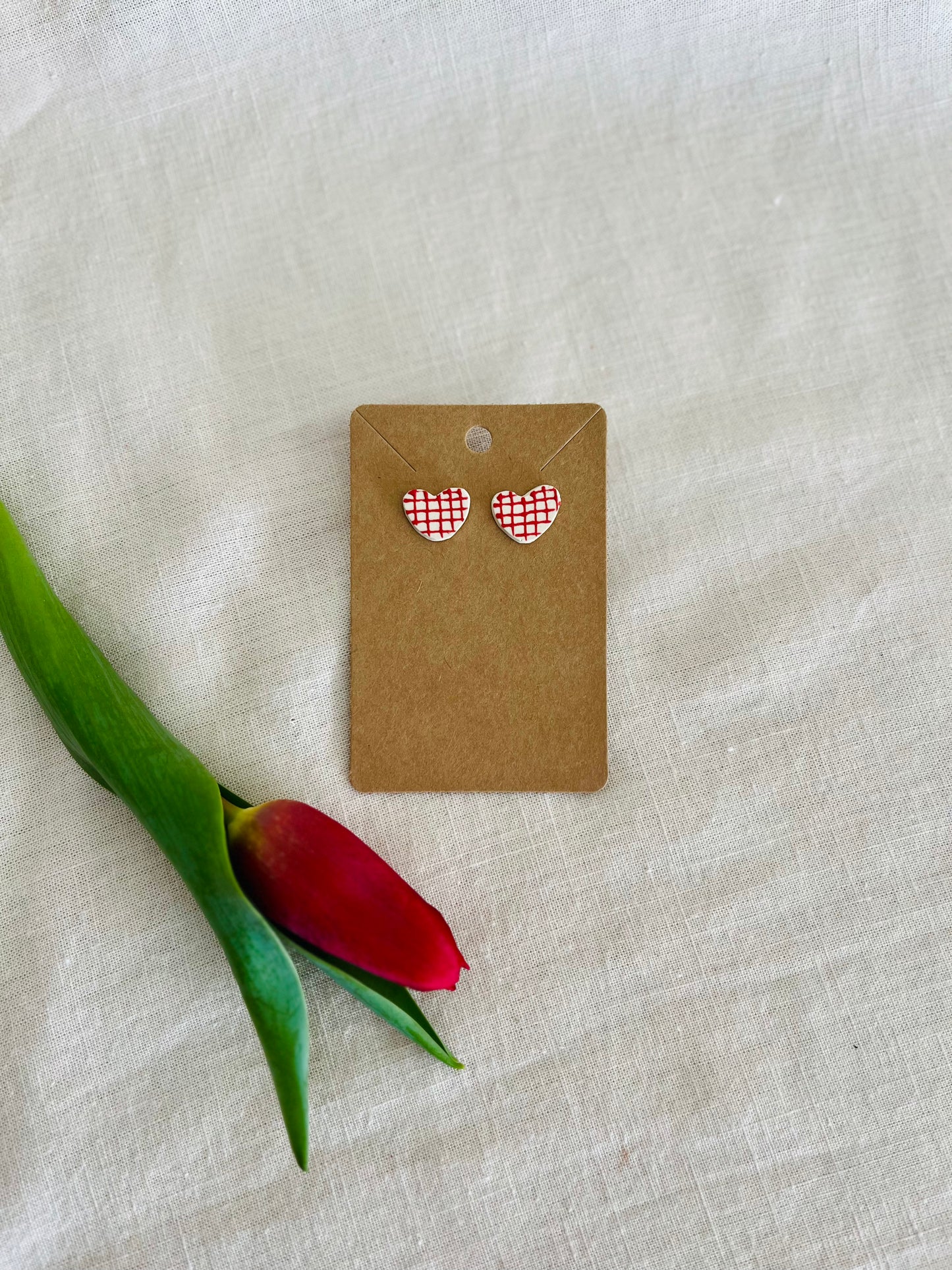 Earrings: valentines studs