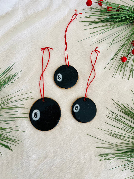 Ornaments: 8 ball (set of 3)