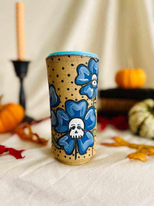 Skull Flowers Travel Cup