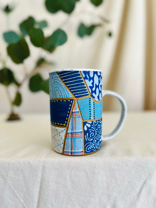 Patchwork Blues Mug 8