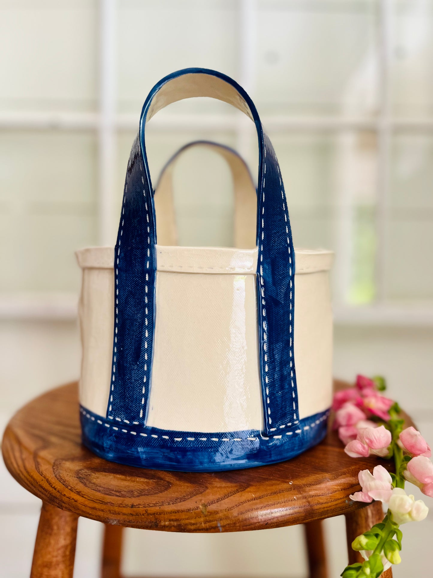Tote Bag Planter: large blue