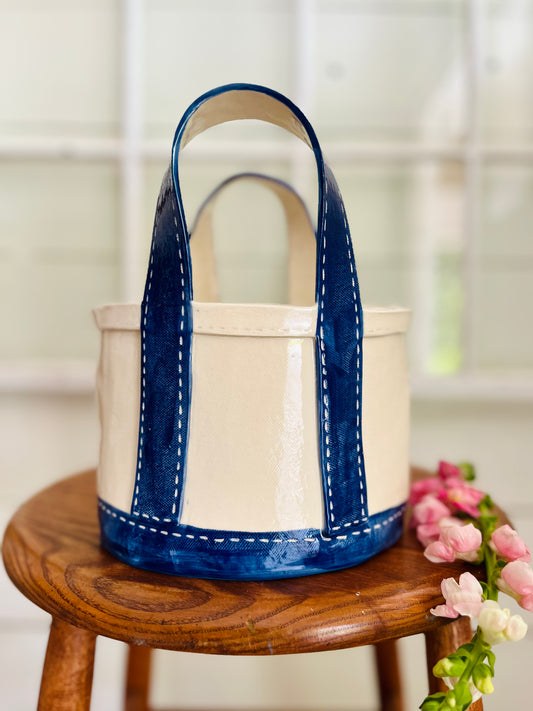 Tote Bag Planter: large blue