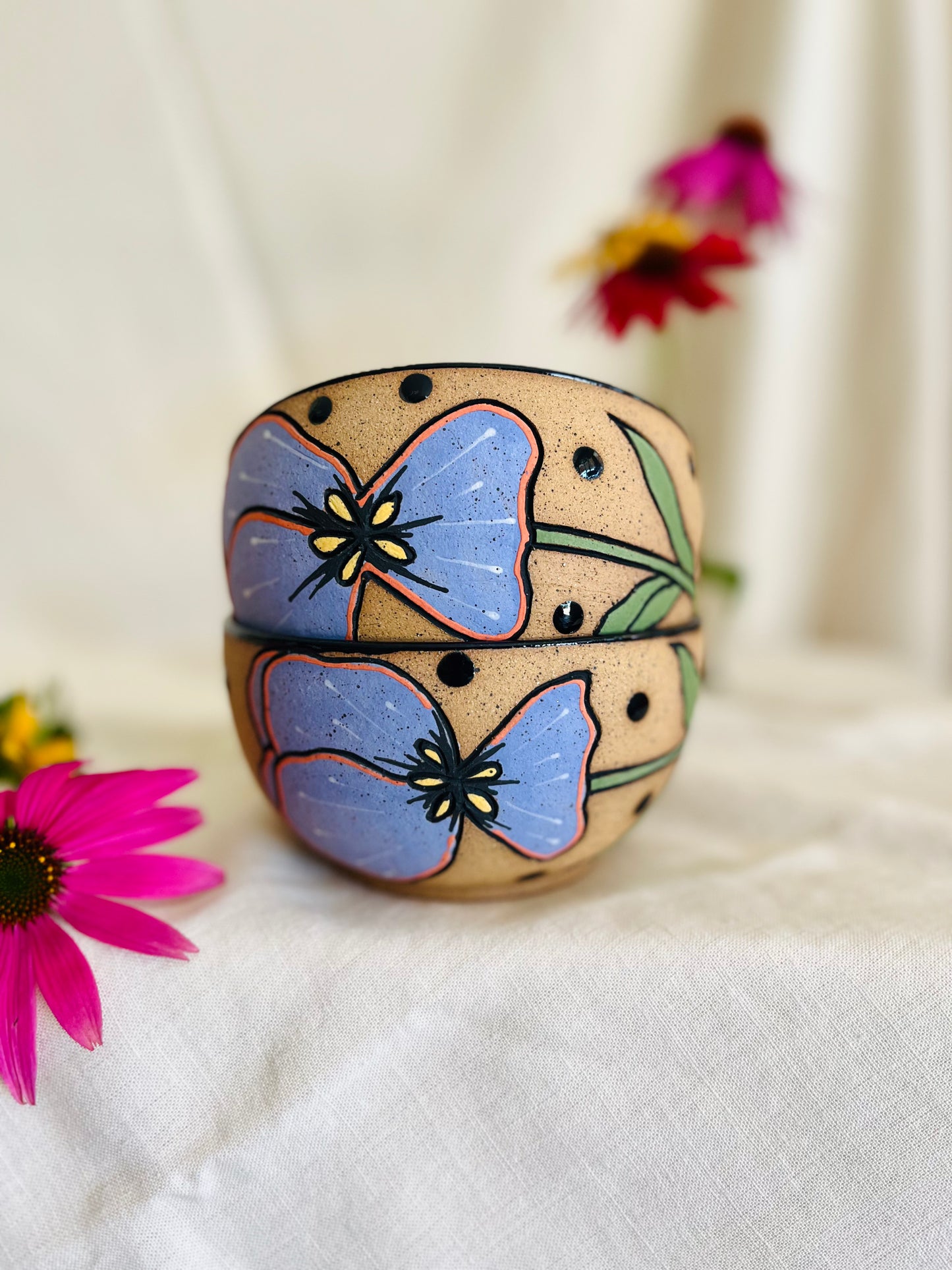 Violet Flower Snack Bowl