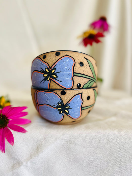 Violet Flower Snack Bowl