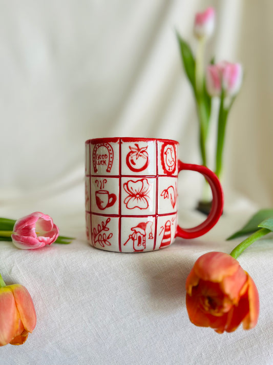 Red Work Quilt Mug 4