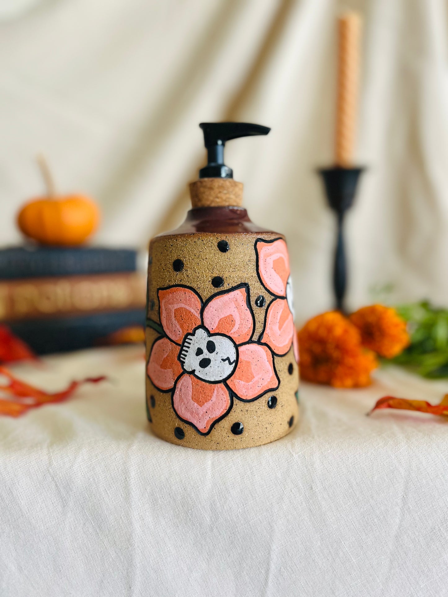 Skull Flower Soap Dispenser