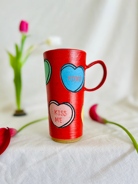 Conversation Hearts Travel Mug