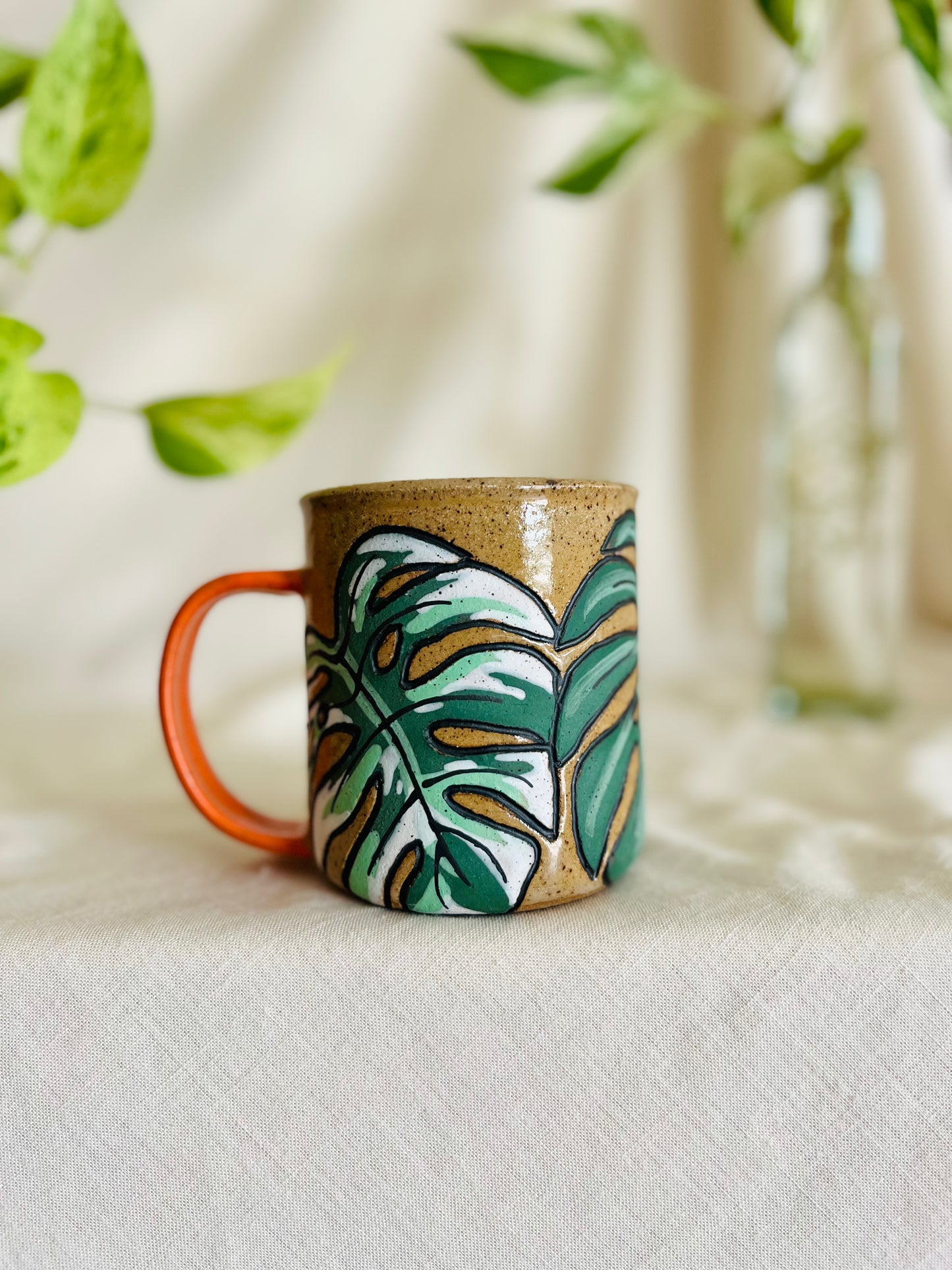 Frog + Monstera Mug