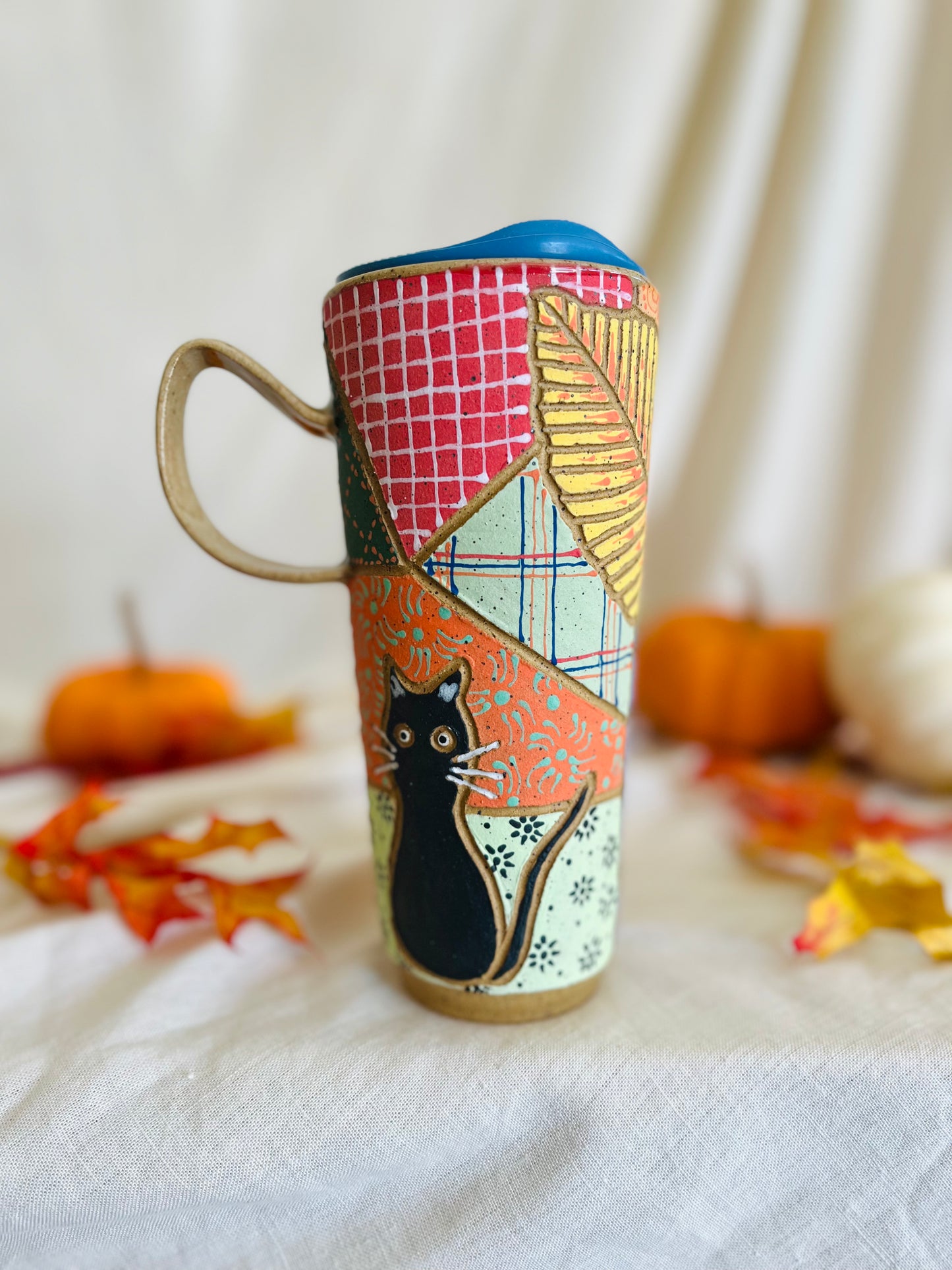 Fall Patchwork Travel Mug 1