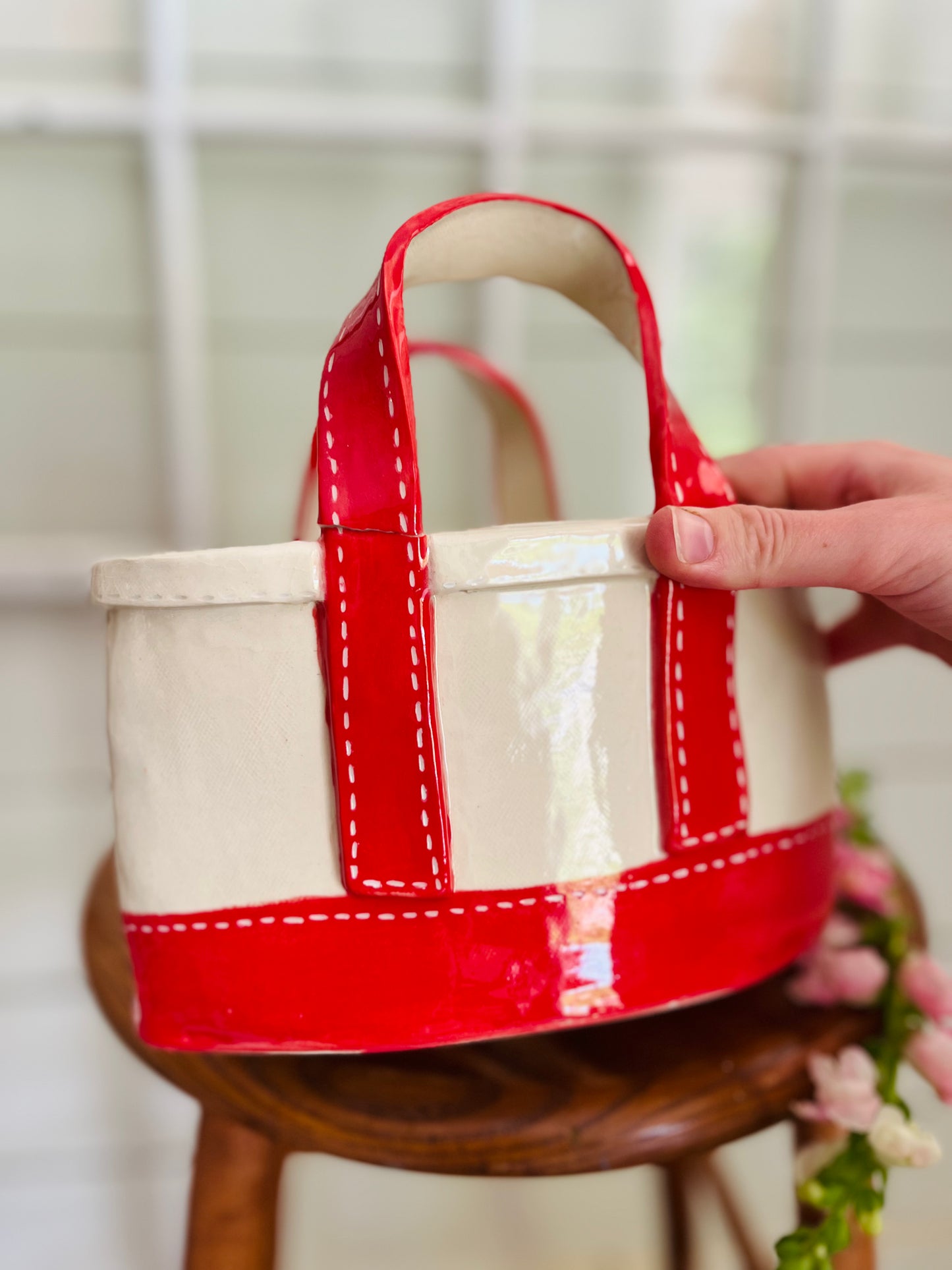 Tote Bag Planter: large red *markdown*