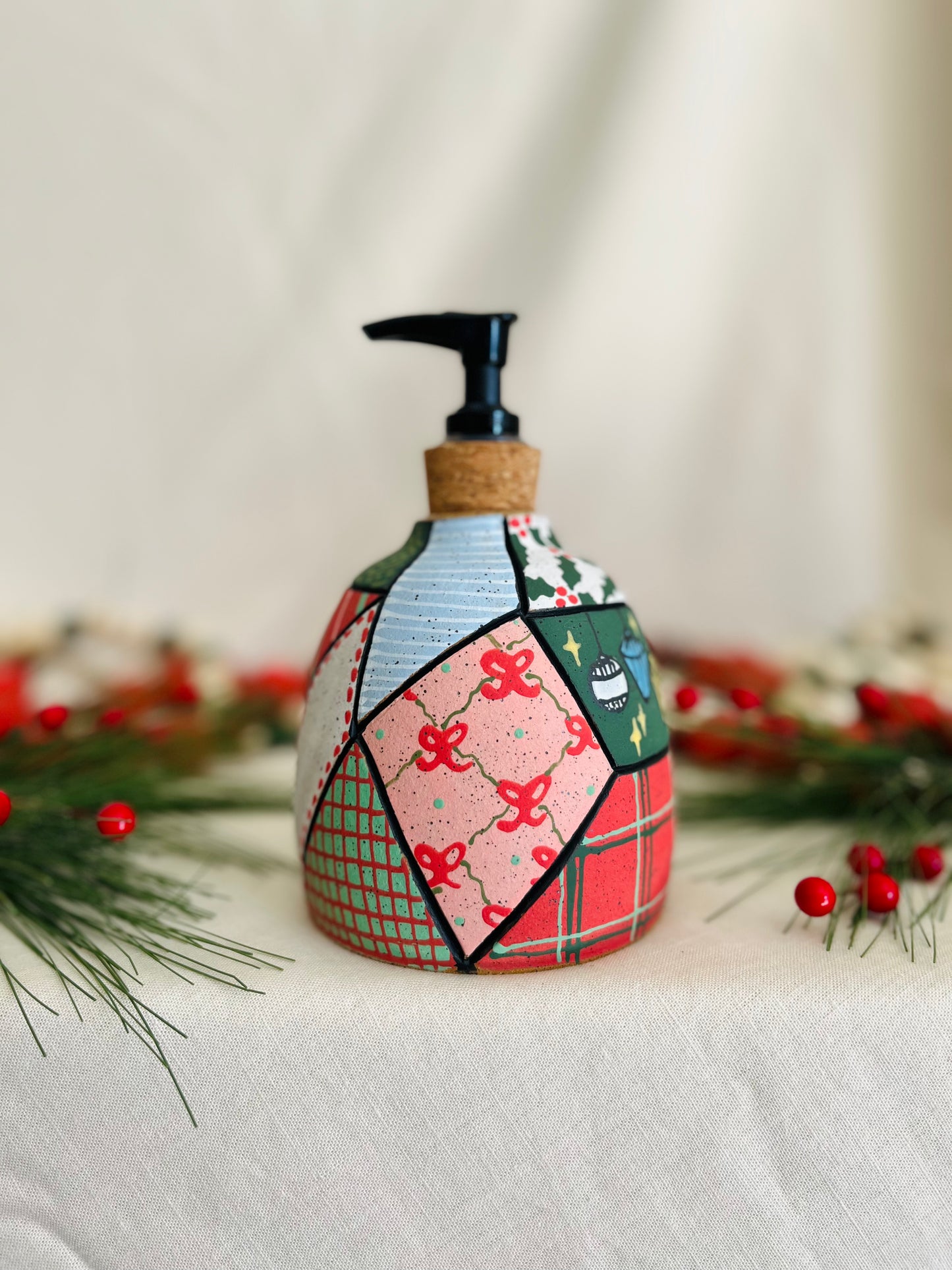 Holiday Patchwork Soap Dispenser