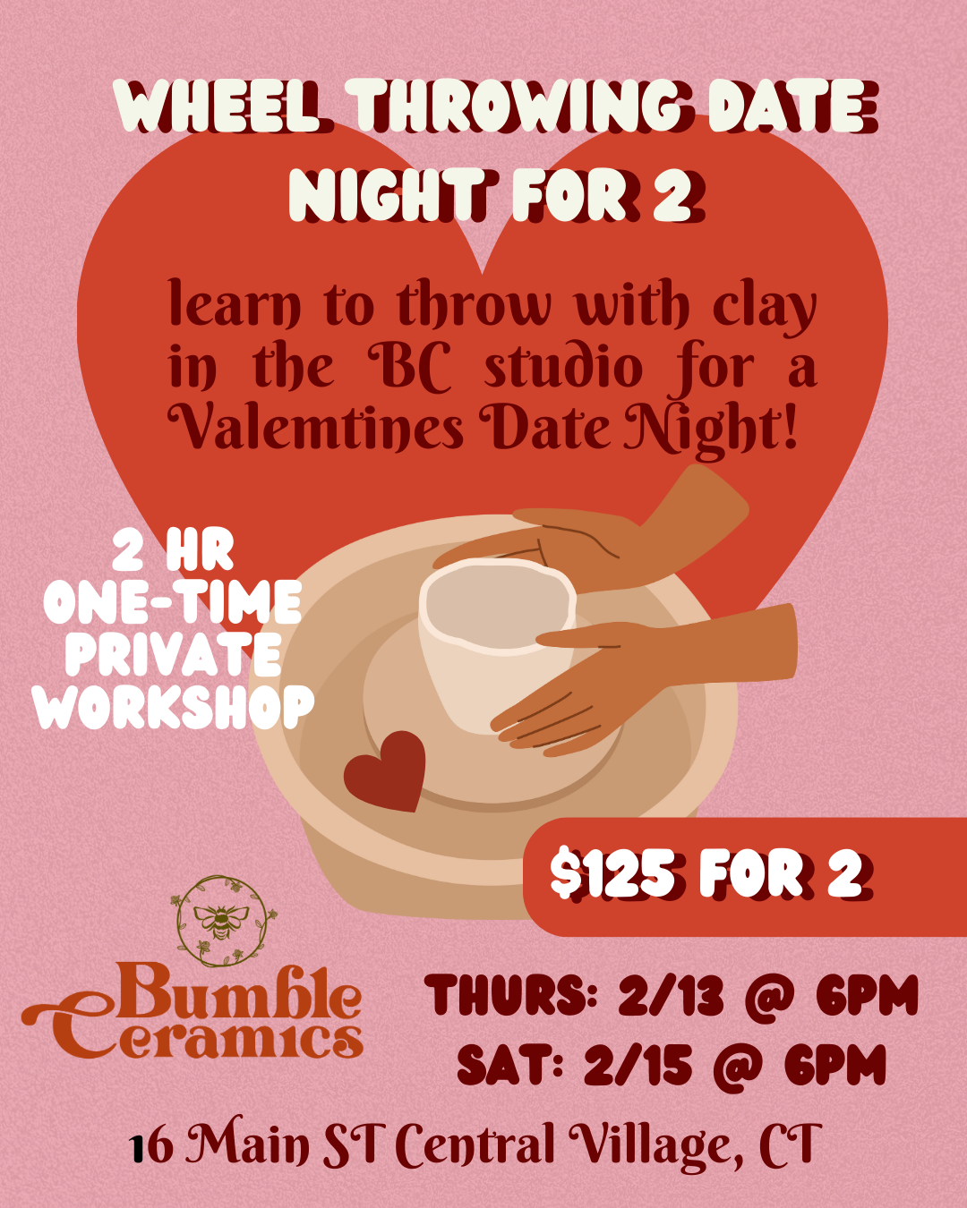 Wheel Throwing Workshop: Date Night For 2